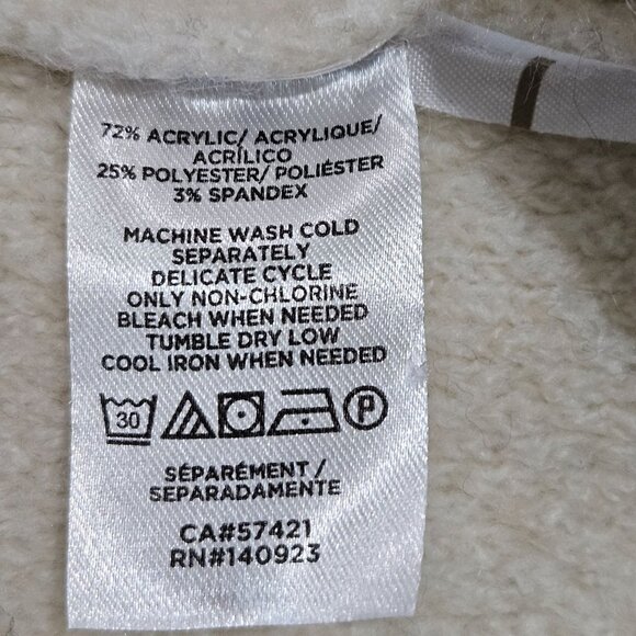 Lou & Grey Slopeside Aztec Hoodie Sweater Small Ivory Burgundy SW Boho - Picture 7 of 9